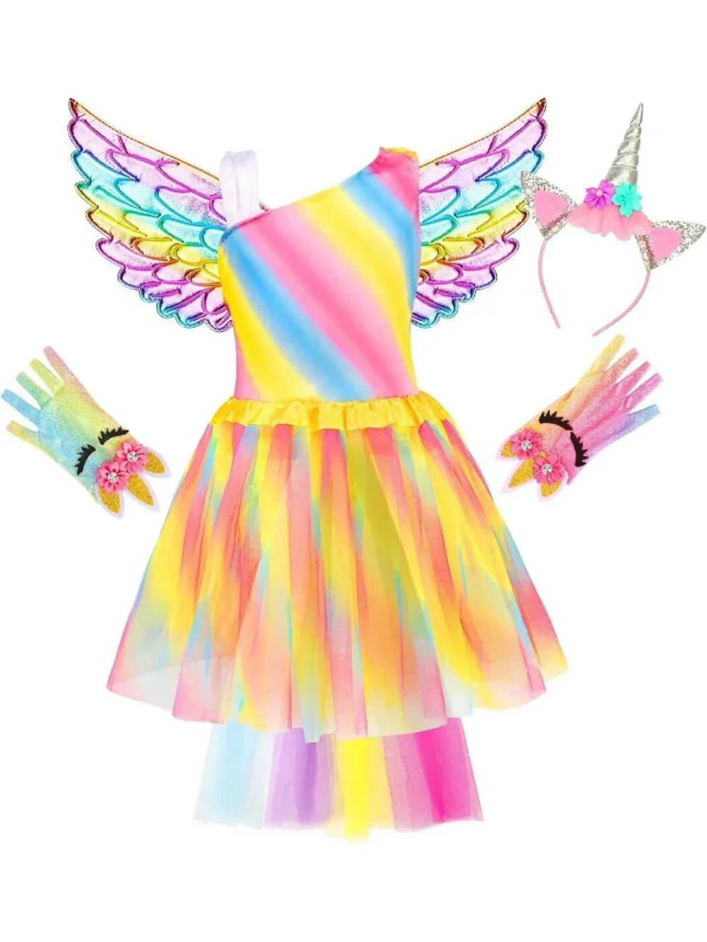 Princess Dress Up Costume Set for Toddler Girls Role Play Toys Gift - Pink